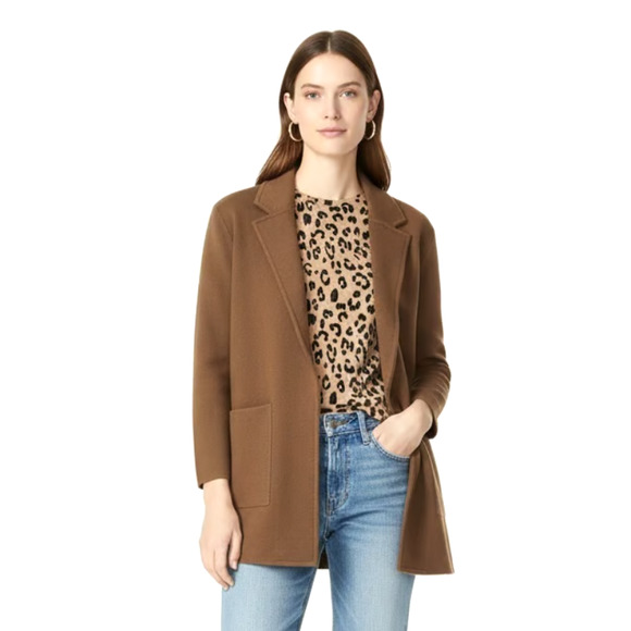J.Crew Sophie Open Front Sweater Blazer Merino Wool Relaxed Fit Tan Small - Picture 1 of 9